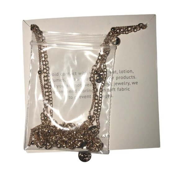 Ettika Necklace Choker Style 3 Strand Gold Tone Charms Crystals Multi BRAND NEW - Picture 2 of 2